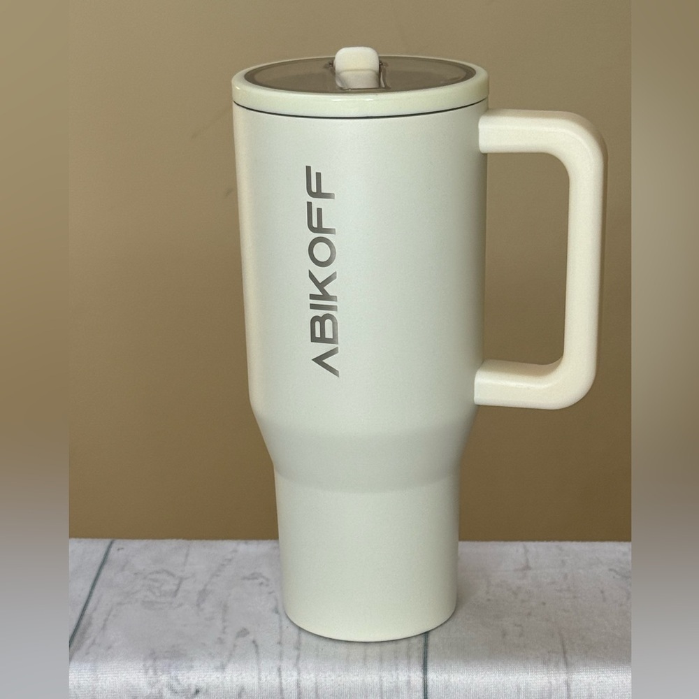 ABIKOFF 30oz Cream stainless steel tumbler Mug